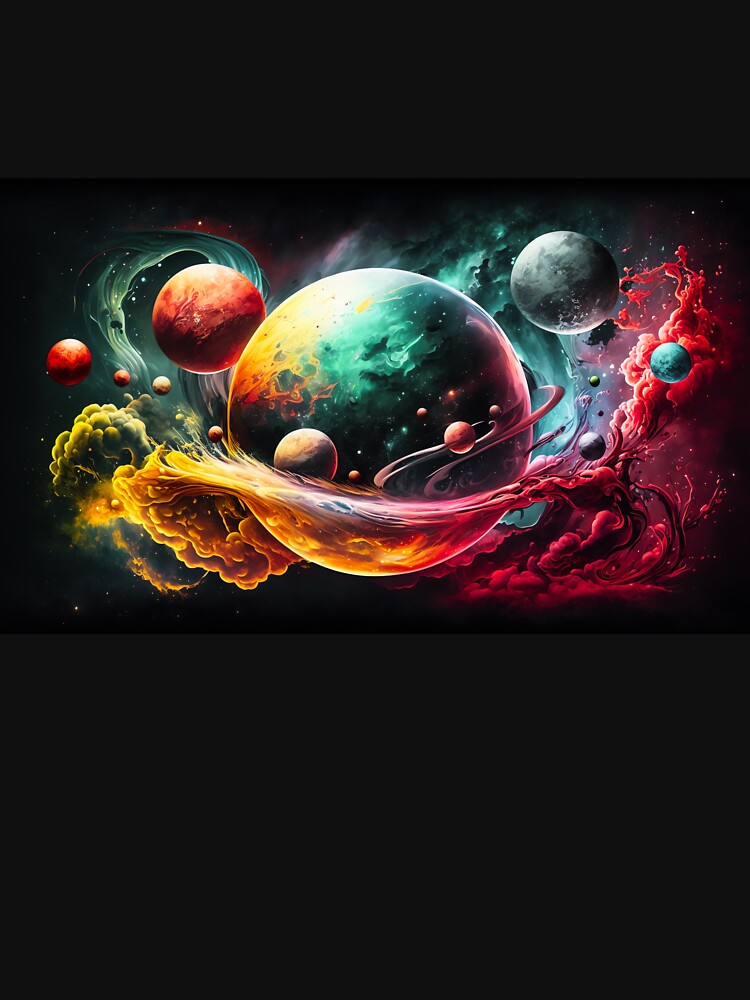 Surreal Spacescape of Planets in Nebula by ConnerCreations