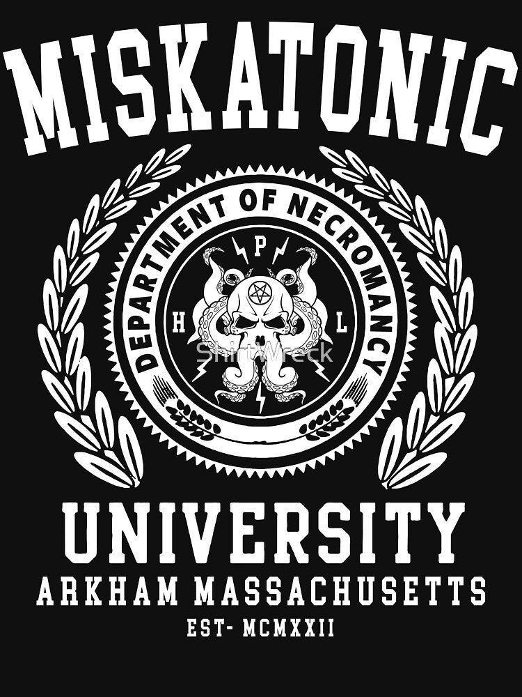 CTHULU AND LOVECRAFT - MISKATONIC UNIVERSITY by ShirtWreck