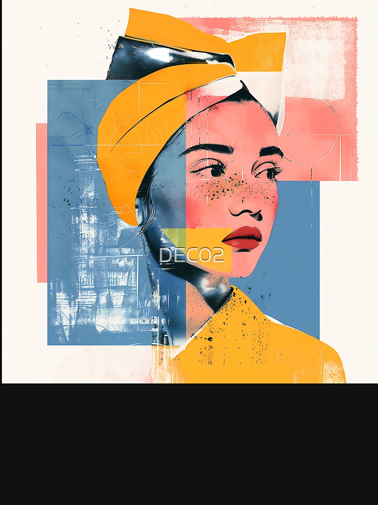 Sophisticated Bohemian Woman Vintage-Style Artistic Portrait Art by DEC02