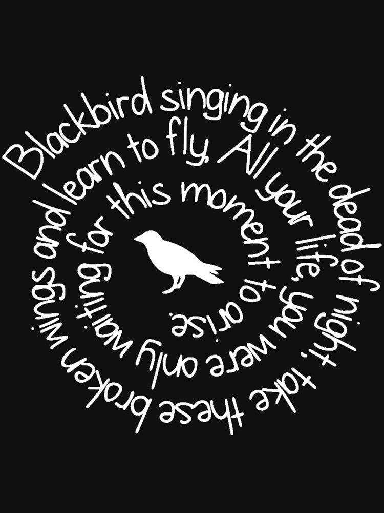 Blackbird Singing In The Dead Of Night Shirt Blackbird Beatles by AnneLegros