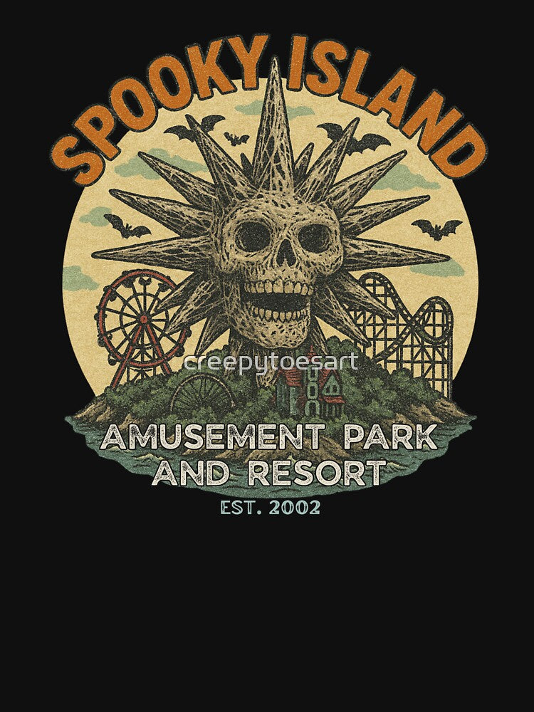 Spooky Resort disco skull retro halloween by creepytoesart