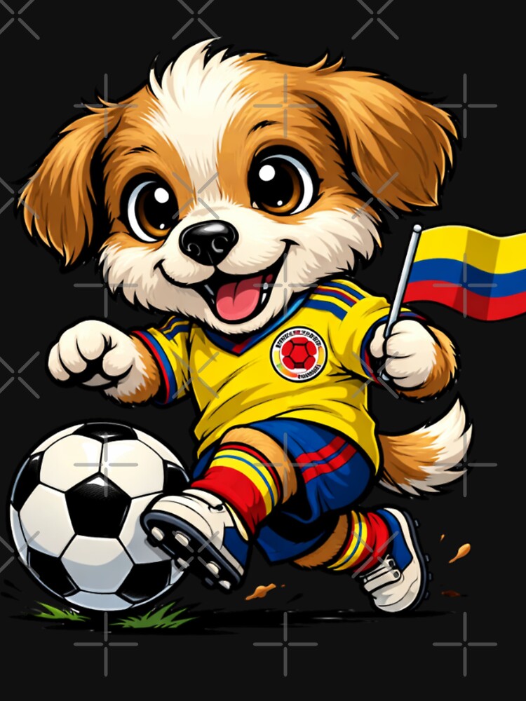 Adorable Colombian Soccer Dog Puppy Footballer by Tsugraf Designs