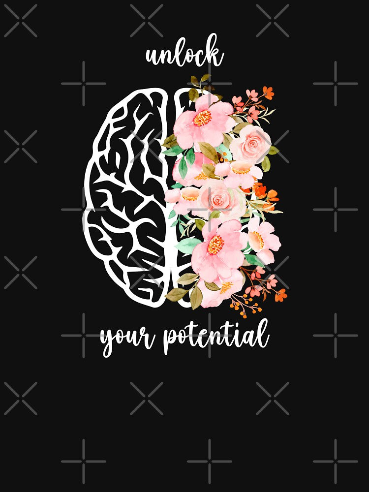 Unlock Your Potential Mental Health Awareness Positive Inspirational Sentence by FemiBiutti