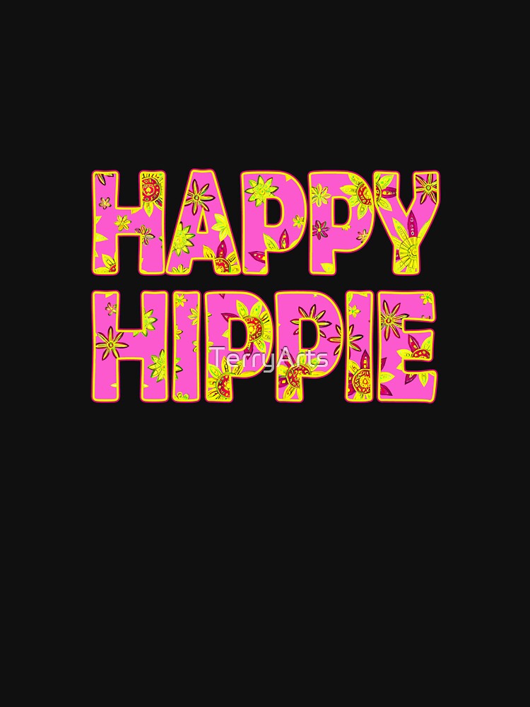 Happy Hippie Words Flower Power Free Spirit Hippie Vibes 2 of 4 by Beachy