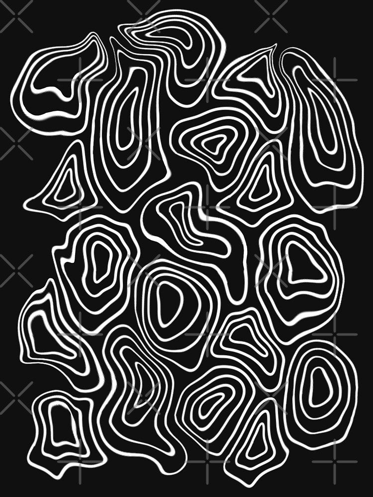 Black and White Minimalist Geode Drawing by velvetearth