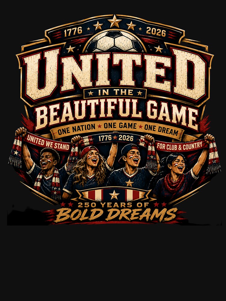 United In The Beautiful Game | Patriotic USA Soccer Vintage Crest | America 250 Football Fan Graphic by Prime legend