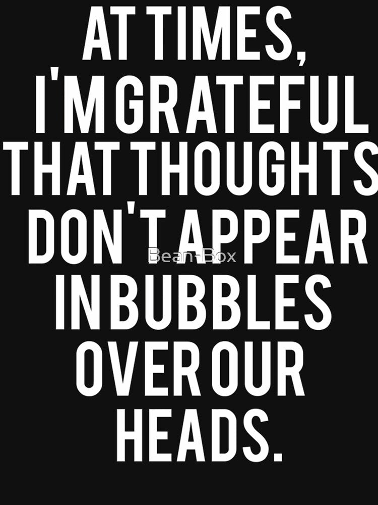 At Times I Am Grateful Thoughts Minimalist Quote Typography by Bean-Box