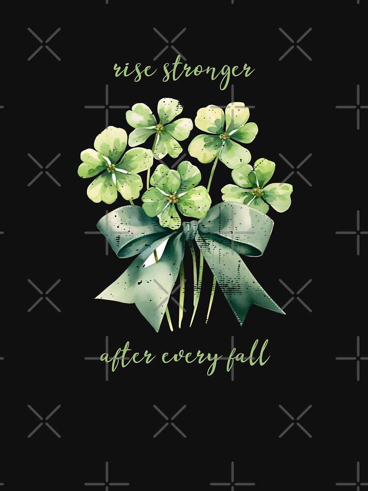 Rise Stronger After Every Fall Mental Health Awareness Positive Inspirational Text by FemiBiutti