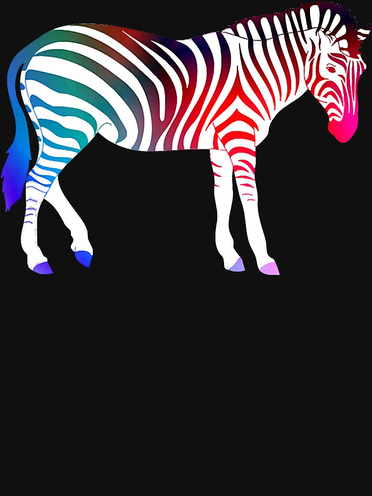 Africa Zebra Rainbow Stripe T-Shirt by GrahamWalsh