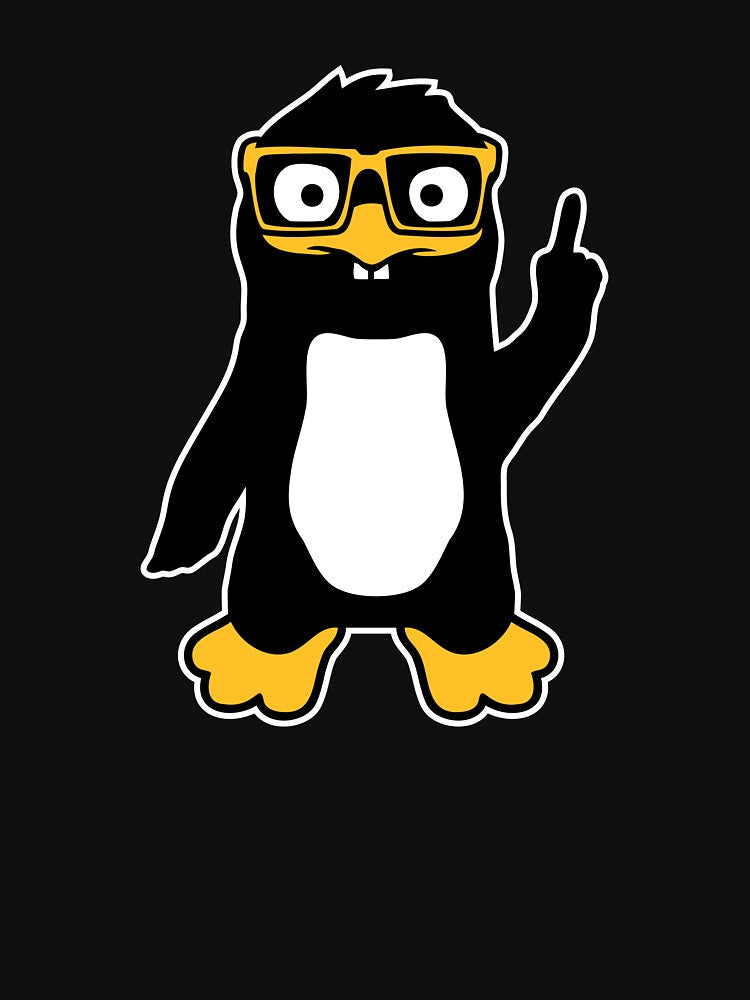 Penguin Nerd Glasses Finger Pointing Smug Funny Animal by shirt-o-mat