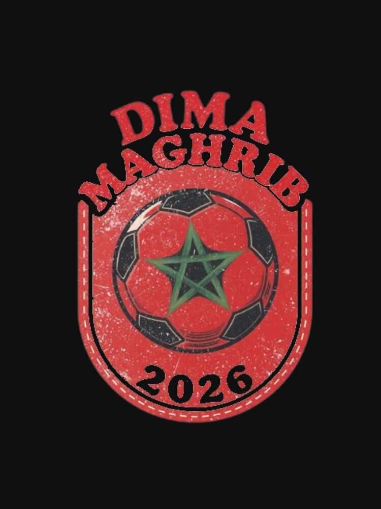 Dima Maghrib 2026 Retro Morocco Football Soccer Badge Sticker Tshirt by BodaZZ
