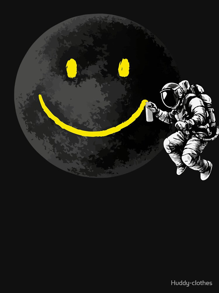 Astronaut Painting a Smile on the Moon – Space Art by Huddy-clothes