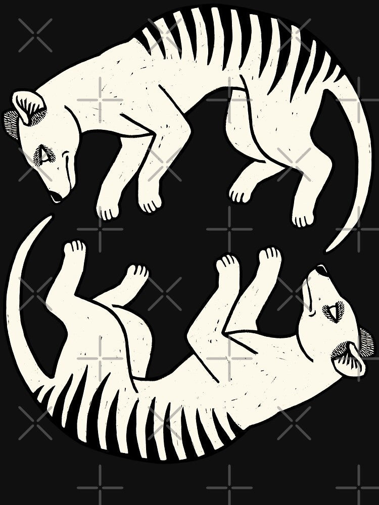 Thylacine Lovers - Woodcut 4 by Veymoth