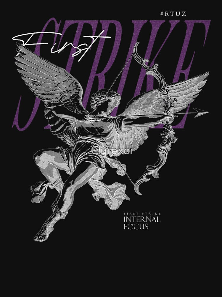 First Strike Internal Focus Angel Archer Cupid Gothic Streetwear Aesthetic Graphic by Clyrexor