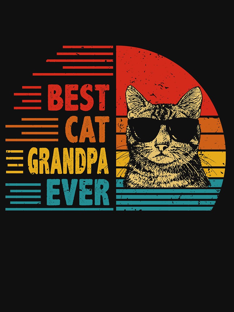 Vintage Retro Best Cat Grandpa Ever Funny Cat Lover Father's Day Gift by EdwinaEmmanoiCo