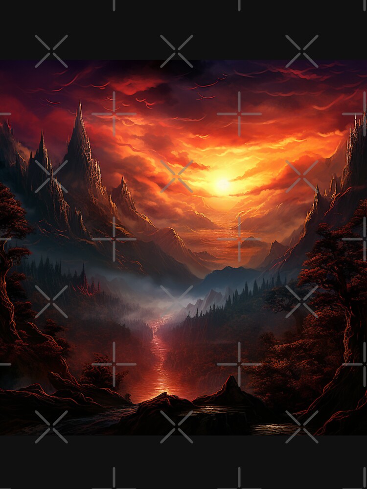 Dark Fantasy Landscape - Dragonfire Gorge by Fantasy Masterpiece