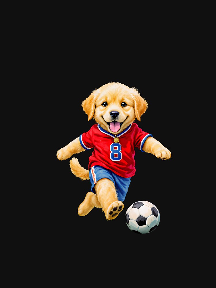 Golden retriever play soccer by Kedspicedesign