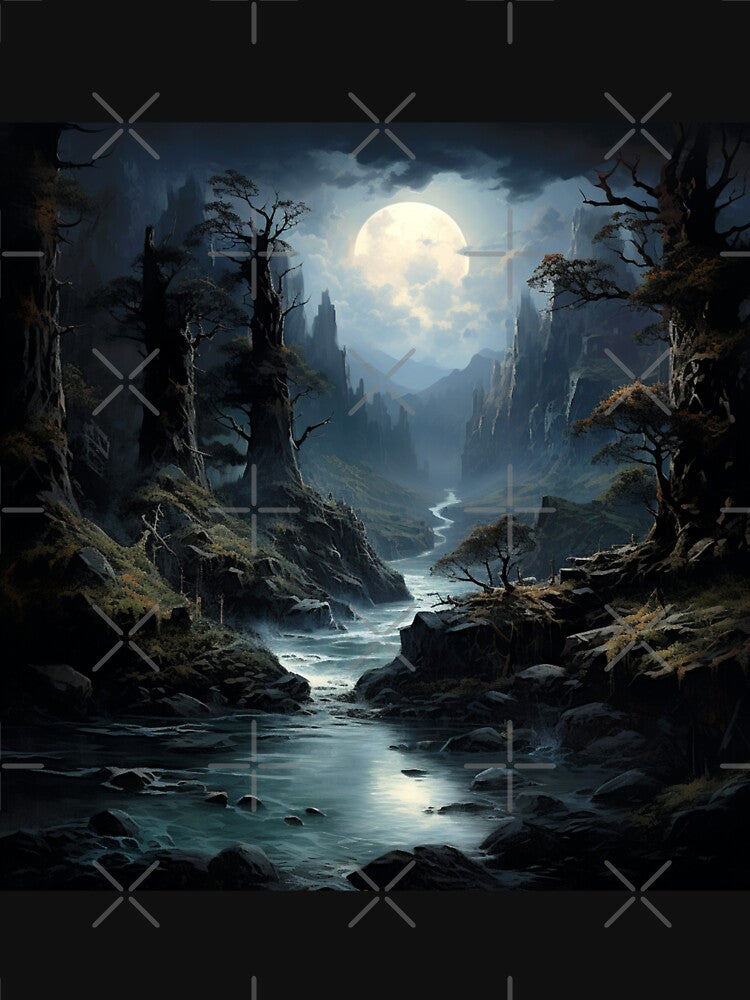 Dark Fantasy Landscape - Full Moon's Path by Fantasy Masterpiece