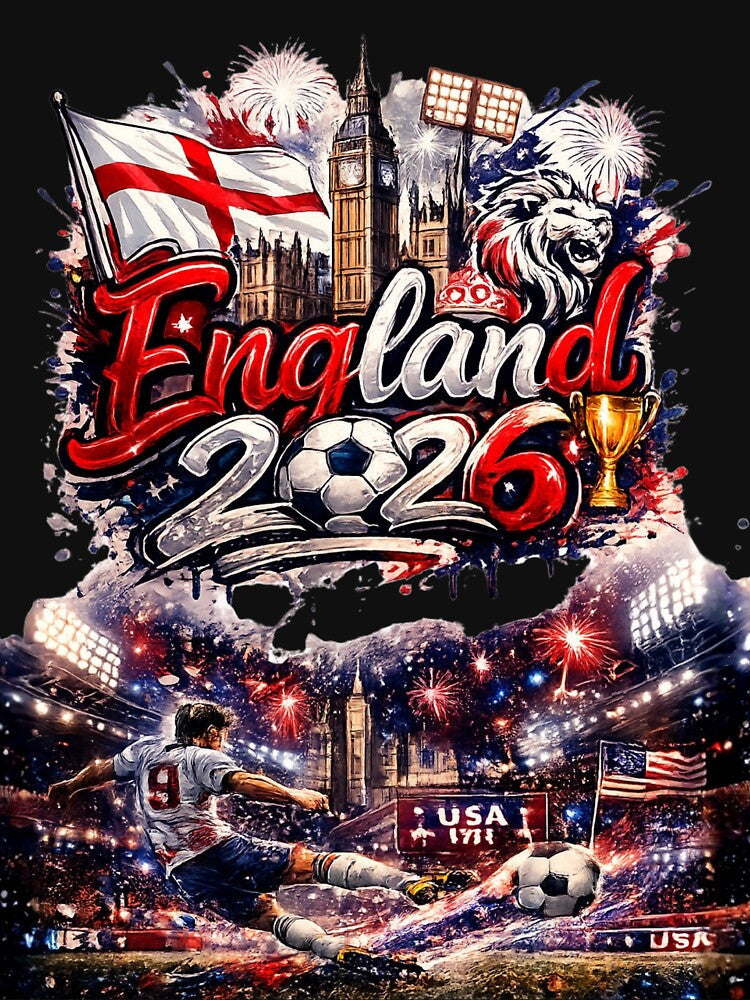 England  World Cup 2026  UK Soccer Merch | Football Fan Gear |England Sports Apparel Tee |  England independence Day |Soccer worldcup ChampionshipSoccer World ver 1 by CosmicNook1
