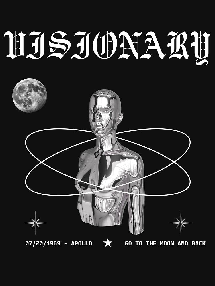 Aesthetic Black and White Apollo-11 VISIONARY T-Shirt by YourEnvy