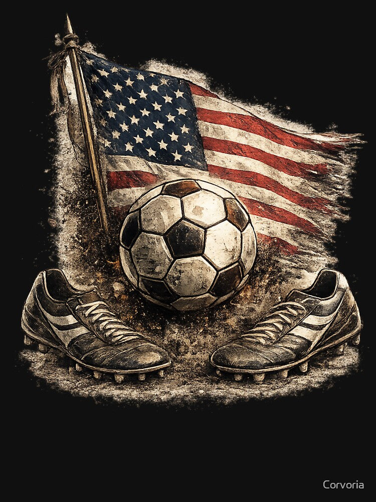 American Flag Soccer Ball Cleats by Corvoria