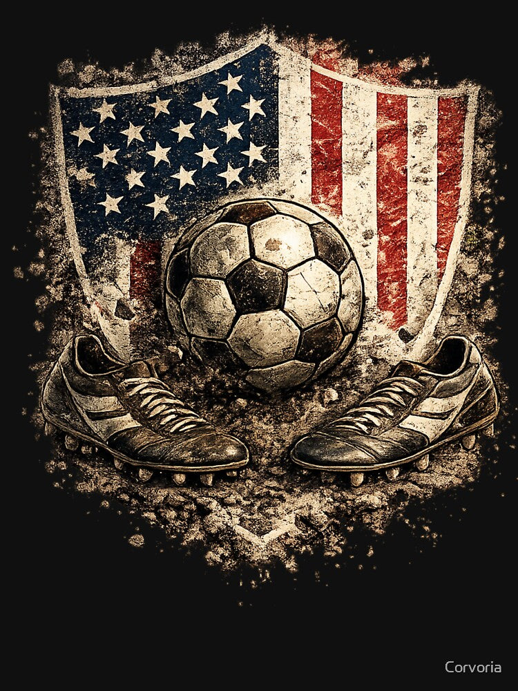 American Flag Soccer Shield by Corvoria
