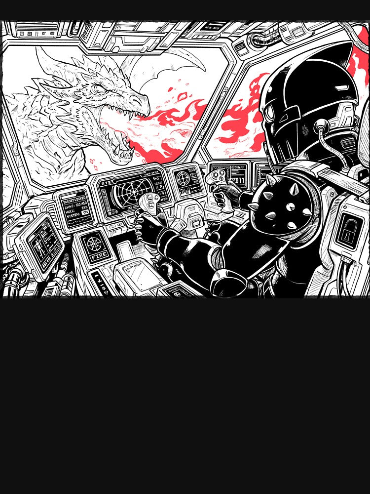 Robot vs. Dragon by coyotegrey