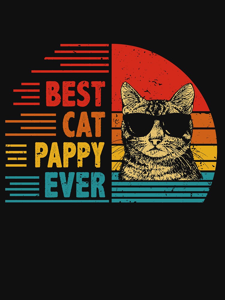Vintage Retro Best Cat Pappy Ever Funny Cat Lover Father's Day Gift by EdwinaEmmanoiCo