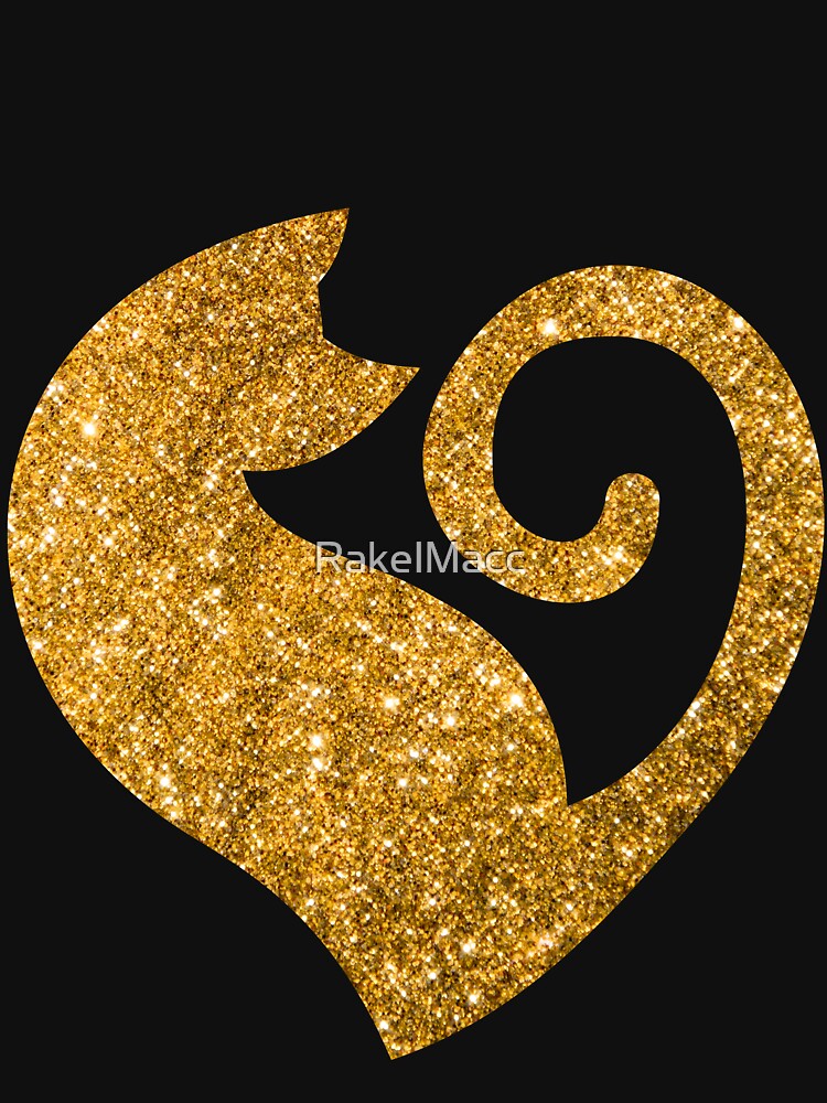 Glittery Gold Cat Love by RakelMacc
