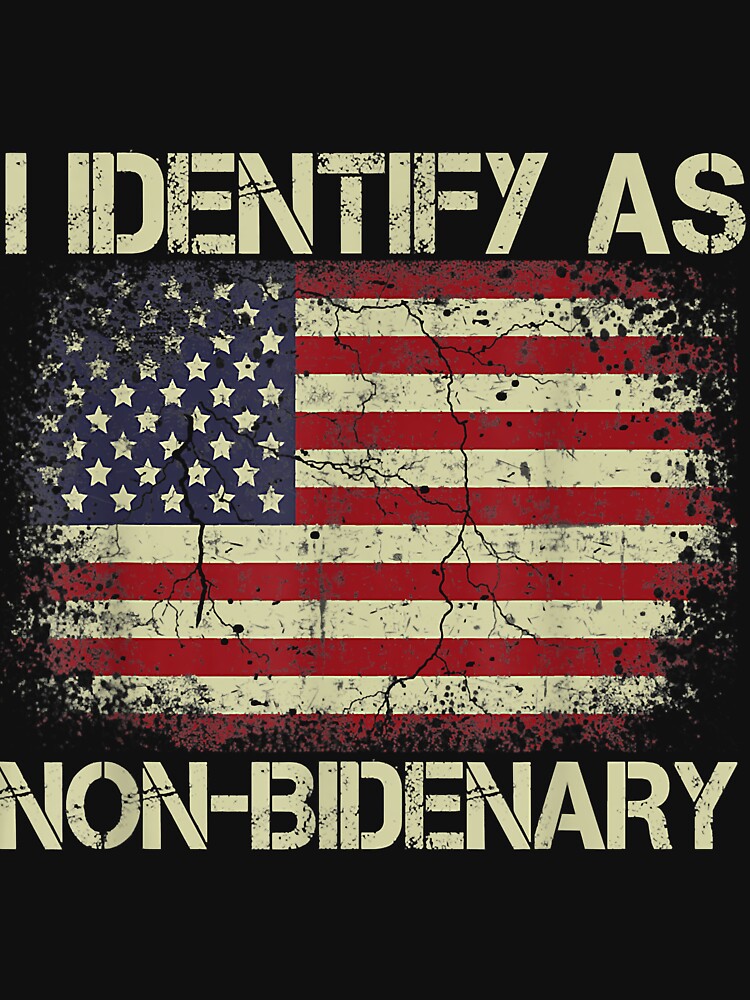 Vintage Grunge American Flag I Identify As Non-Bidenary by Amanda  Griffith