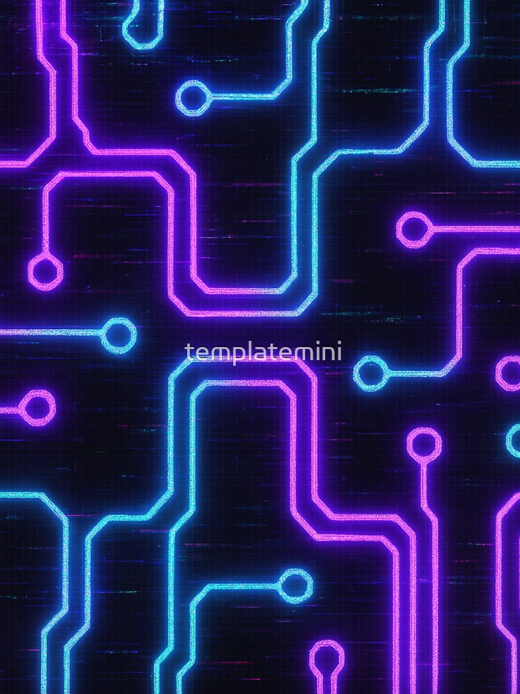 Cyberpunk Azzy Grid - Neon Circuit Glitch Effect by Templatemini