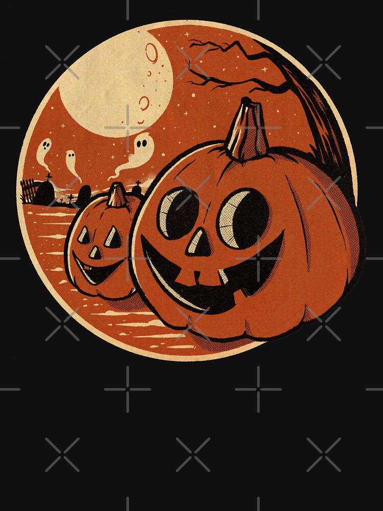 Vintage Halloween Pumpkin Scene by Pat Peterson