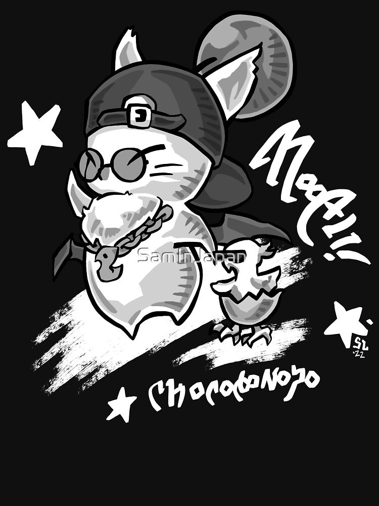 Street Attire - Moogle & Chocobo Chick - based on the in game item for Final Fantasy 14 Online in graffiti style by SamInJapan