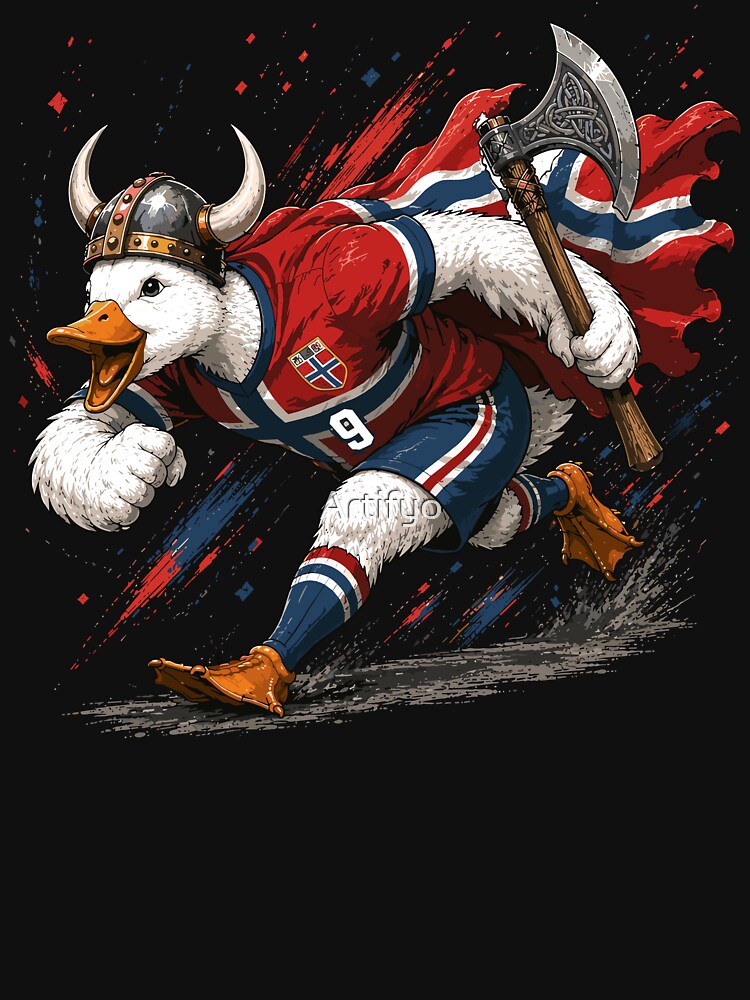 Viking Goose Norway Norge Fan Retro Vintage Flag Funny Meme by Artifyo