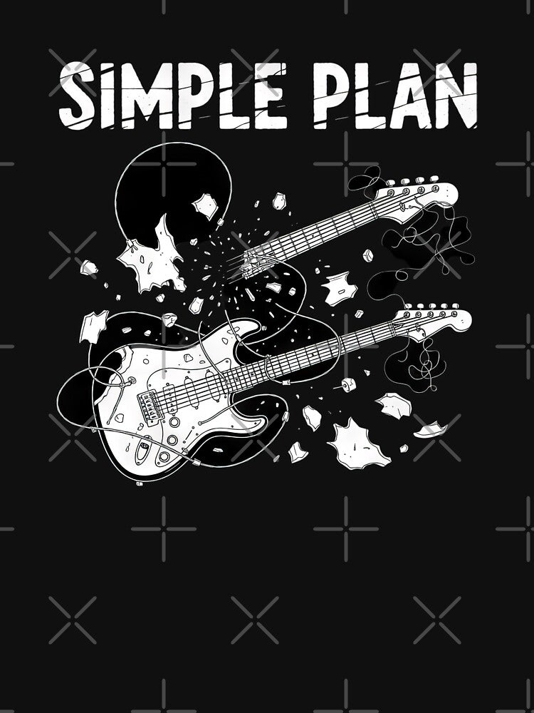 SIMPLE PLAN Shattered Guitars - Grunge Style Music Lover Musician Awesome Item #4321 by aztra-art