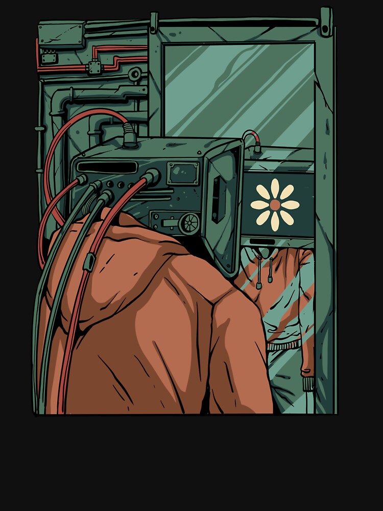 Retro Cyberpunk TV Head Reflection Illustration by phsycartwork