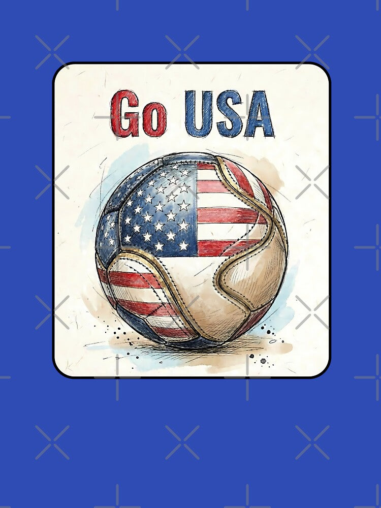 Go USA Soccer Ball Flag  | American Football Fan Graphic Tee by PryntedLabs