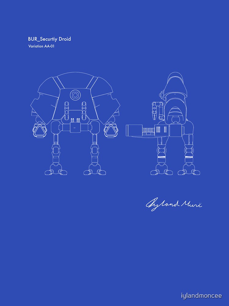 Security Droid V AA-01 blueprint - Prints & T-shirt by iylandmoncee
