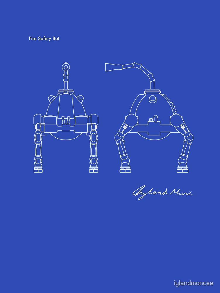 Fire Safety Robot blueprint - Prints & T-shirt by iylandmoncee