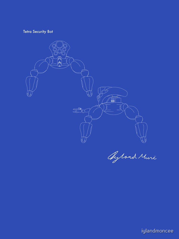 Tetra Security Robot blueprint - Prints & T-shirt by iylandmoncee