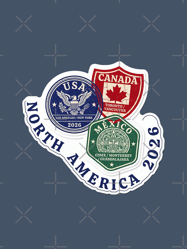 North America 2026 Passport Stamp Trio Vintage Travel Sticker by limos