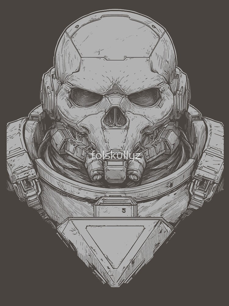 Cyber Skull Armor Graphic Tee by folskullyz