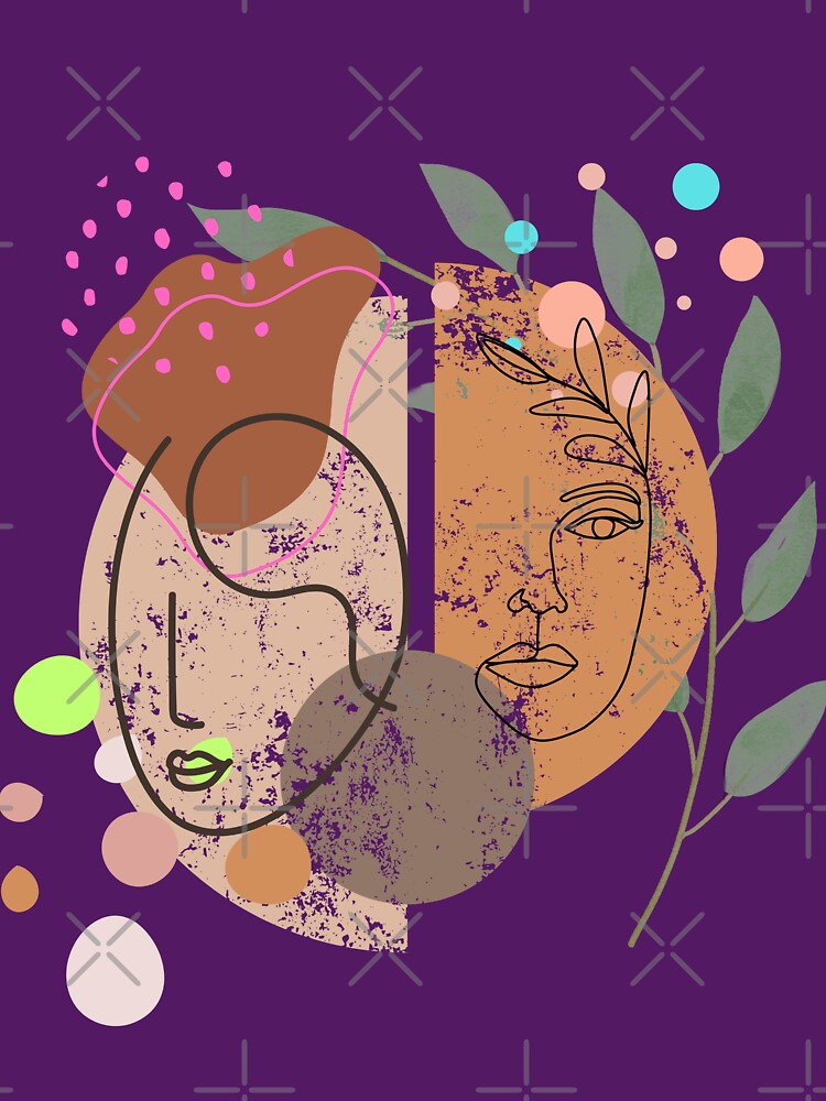 Boho Style Two Woman Face by ARTCLAYSTO