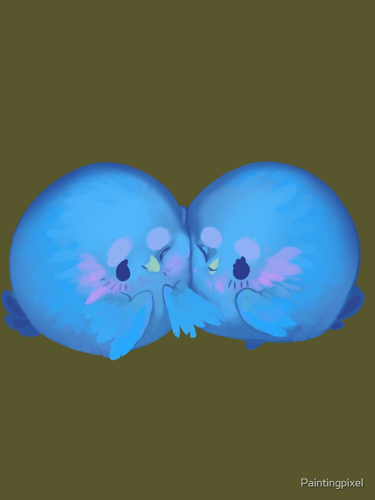 Chibi Love birds by Paintingpixel
