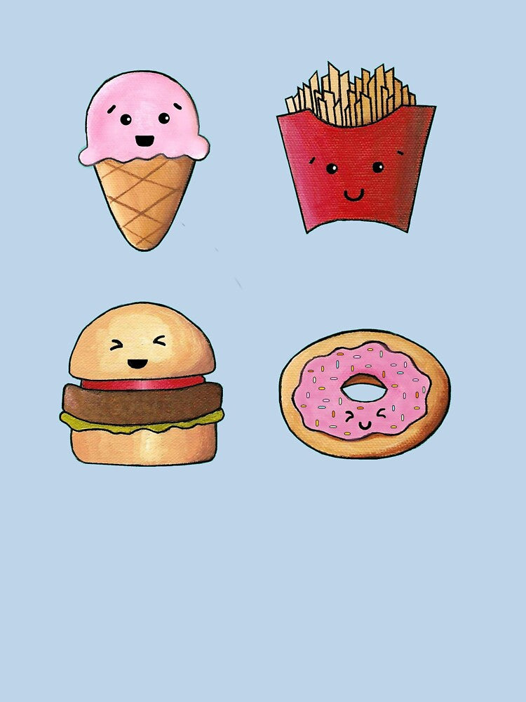 Kawaii Fast Food, Turquoise by christinaashman
