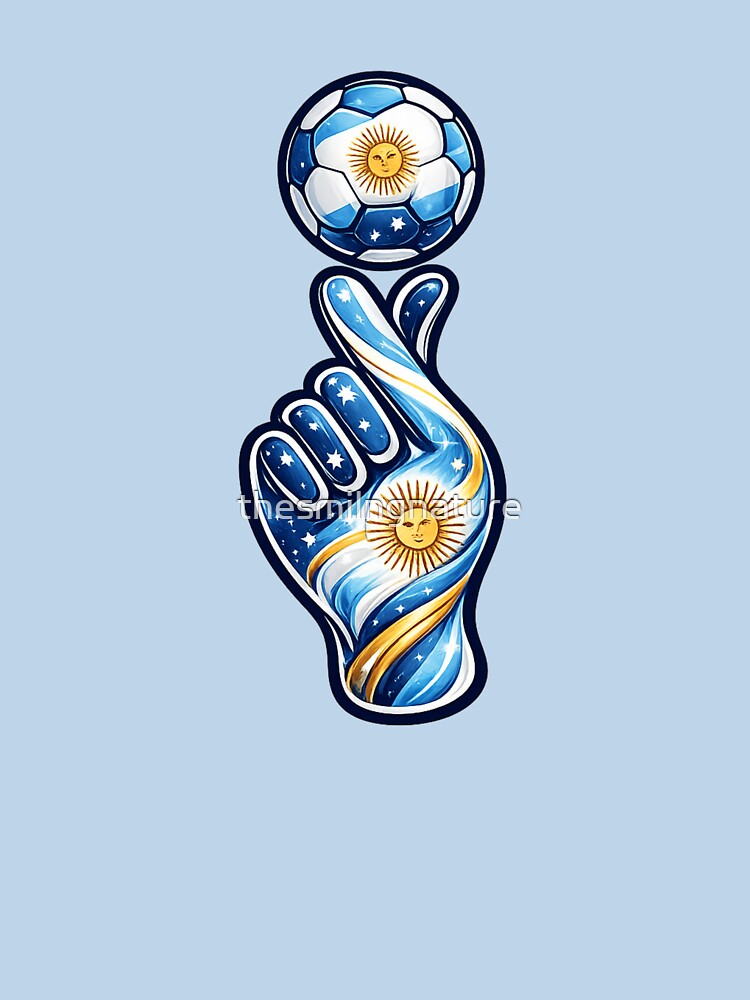 Argentina Soccer Hand Art | Argentine Football Fan Gift | World Cup Supporter Design | Argentina Flag Soccer Graphic | Football Lover T-Shirt by thesmilngnature