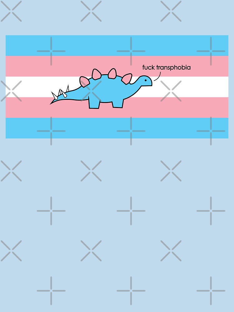 Fuck transphobia cute dinosaur design by anins-azuree