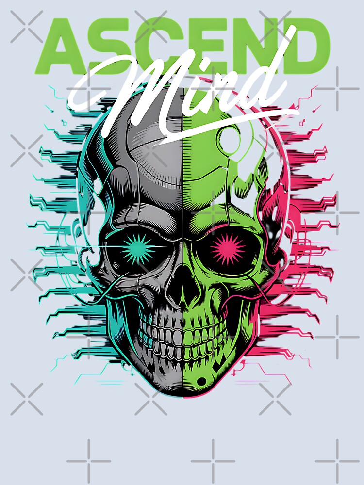 ASCEND MIND – Cyber Skull Neon Tech Fusion by Taans-Creation