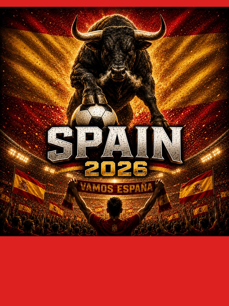 Spain Football Bull 2026 | Spanish Soccer Fan Art | La Roja Pride International Football Inspired Design by Winetastic-Art