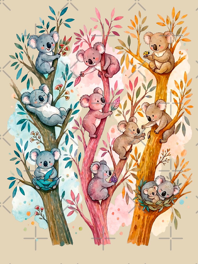 Watercolor Koala Wonderland: A Gentle Eucalyptus Adventure by Tiny-roar-studio